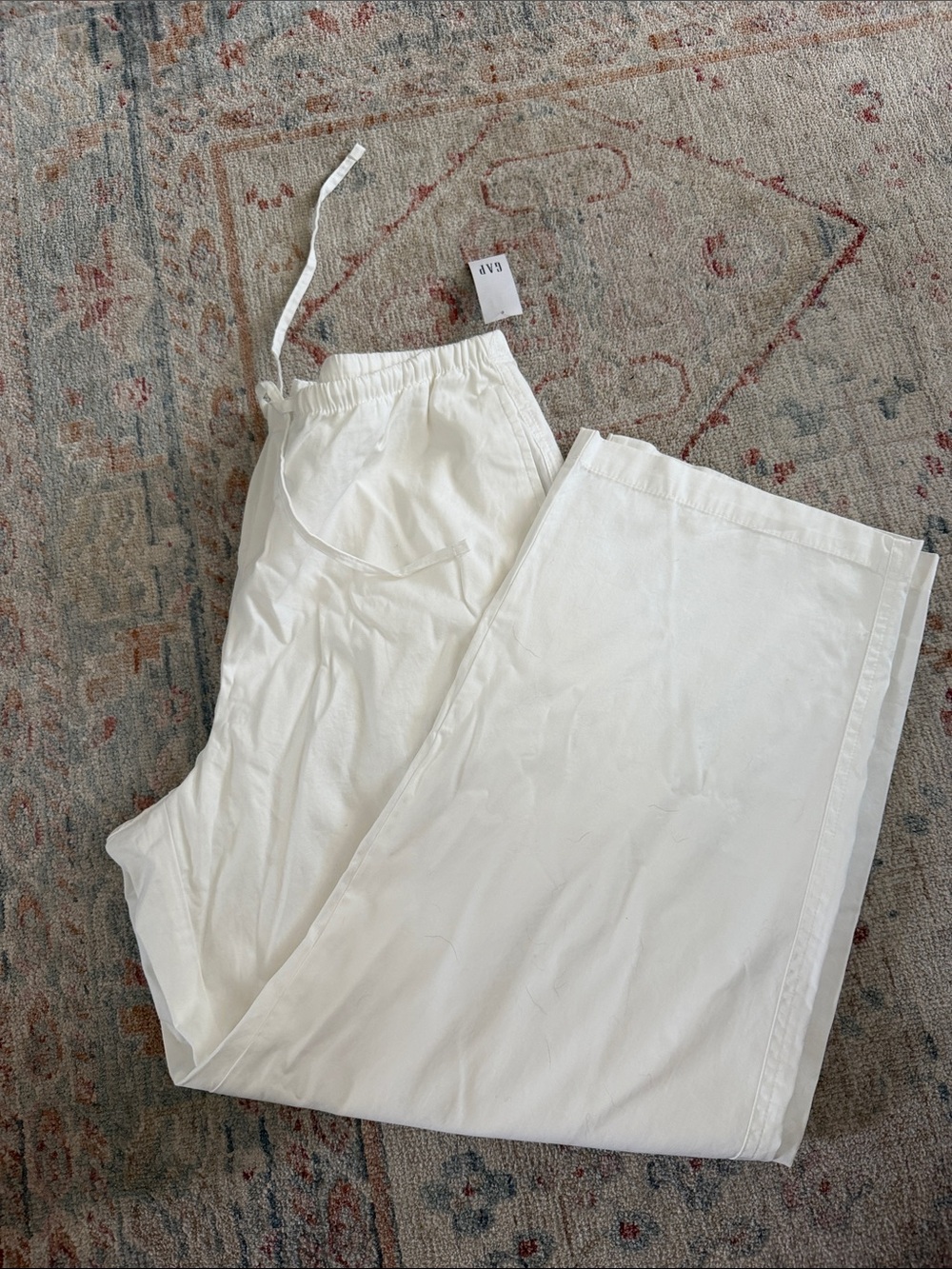 Gap NWT White Drawstring Wide-Leg Pants - Picture 1 of 5